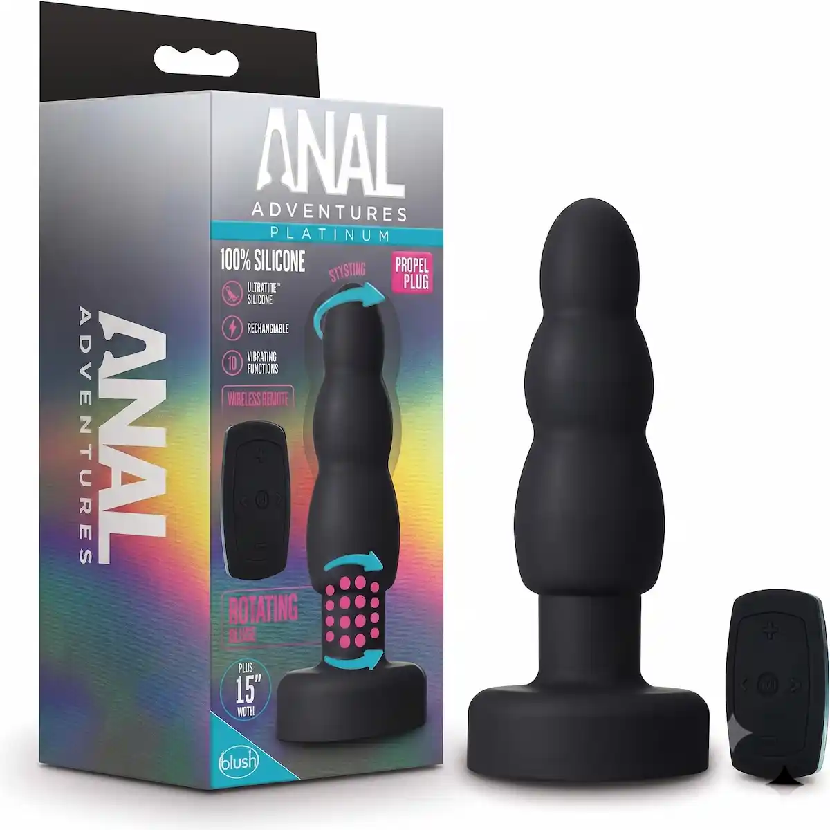 Anal Adventures Platimun – Plug anal giratorio con 10 funciones de giro