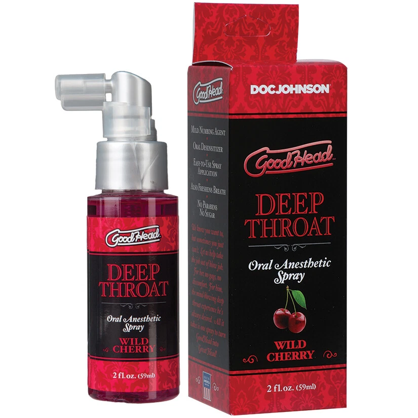 DEEP THROAT ORAL ANESTHETIC SPRAY WILD CHERRY 59ML – Spray anestésico oral sabor cereza