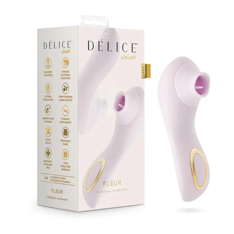 Délice Fleur Personal Massager – estimulador de succión y lengua