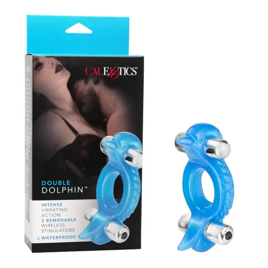 Doble Dolphin – Anillo vibrador para pareja con dos balas vibratorias