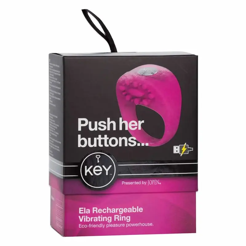Pusg Her Buttons Ela – Anillo vibrador texturizado con 5 velocidades