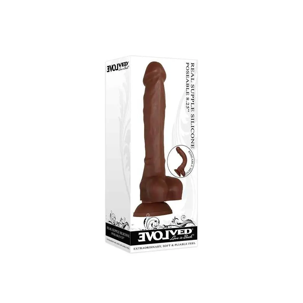 Real Supple Silicone Poseable – Dildo realista de 8.25 pulgadas