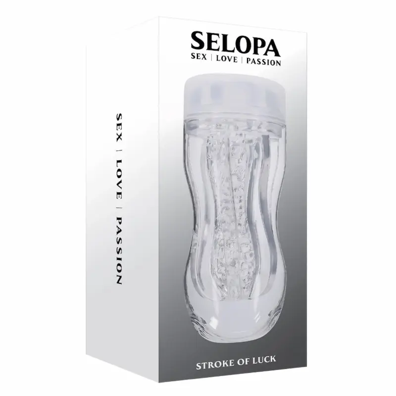 Stoke of Luck – Masturbador masculino portátil con estuche rígido transparente