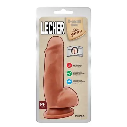 T-Skin Real Lecher – Dildo realista de 18 cm con ventosa