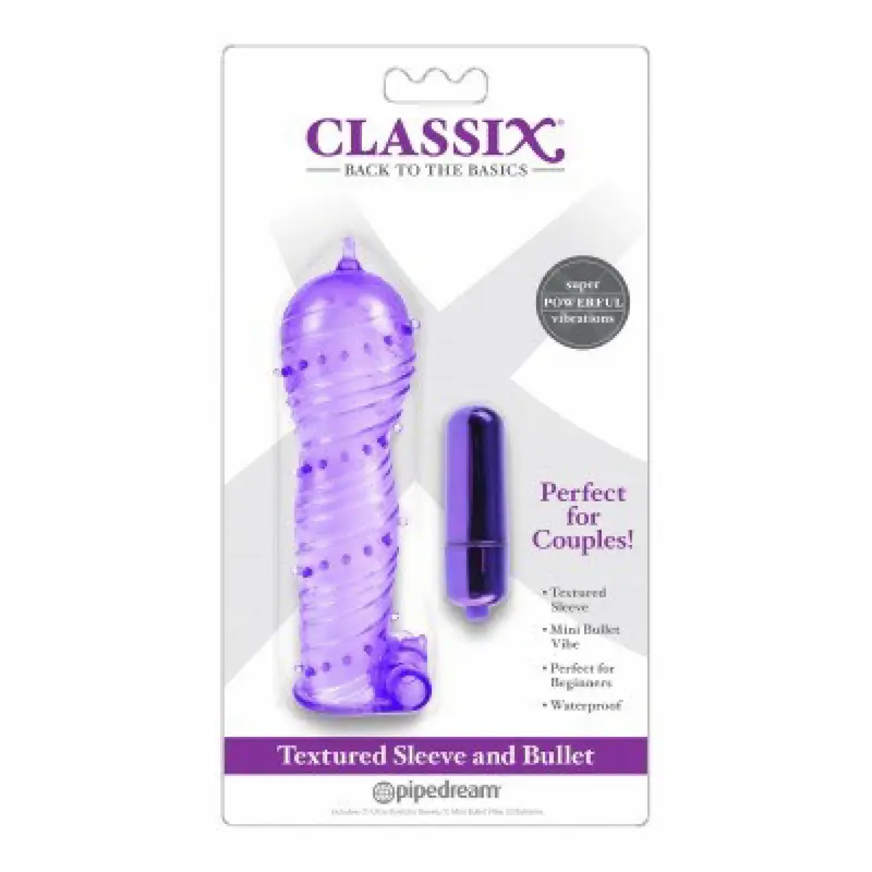 Textured Sleeve and Bullet – Funda texturizada para pene con bala vibradora a baterías