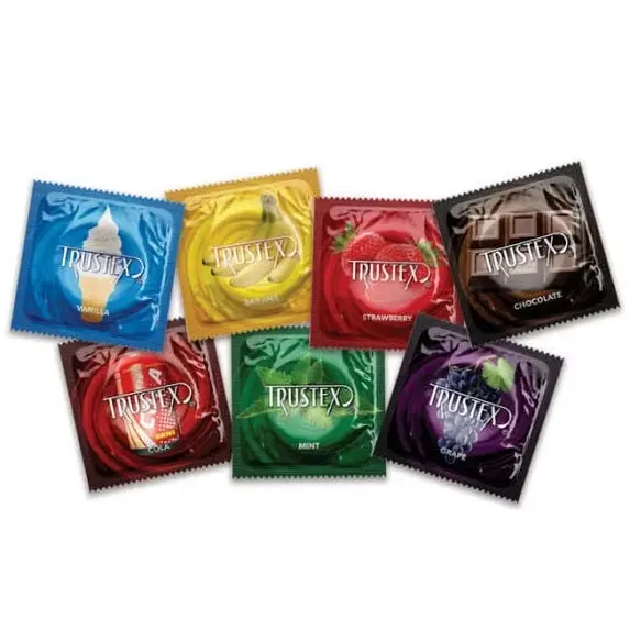 Trustex Sabor (Fresa, Uva, Chocolate, Menta) – Preservativos Trustex de sabores