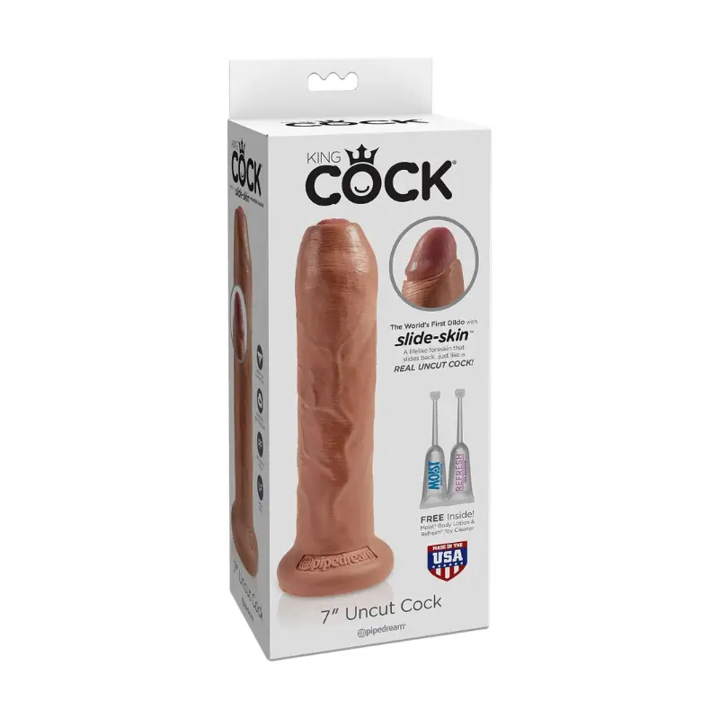 UNCUT COCK 7″ – Dildo realista con piel móvil y ventosa