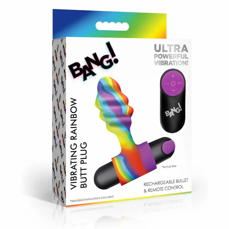 Vibrating Rainbow Butt Plug – Set de plug anal vibrador con 4 velocidades y 7 patrones
